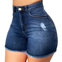 Verão de cintura alta denim curto franja feminina desgastado jeans rasgados shorts quentes jeans jeans feminino fringe desgastado jeans rasgados # t2g