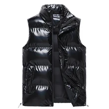 

Mens Winter Vests 2021 New The Same Short Bright Color Vest Cotton Padded Jacket Sleeveless Male Winter Waistcoat Vest S-5XL