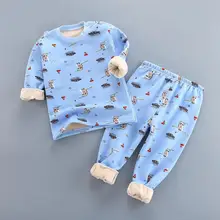 Комплекты одежды для малышей зимний детский пижамный комплект для девочек, детское термобелье, верхняя одежда для детей 4 лет, осенний комплект из 2 предметов, подштанники для малышей