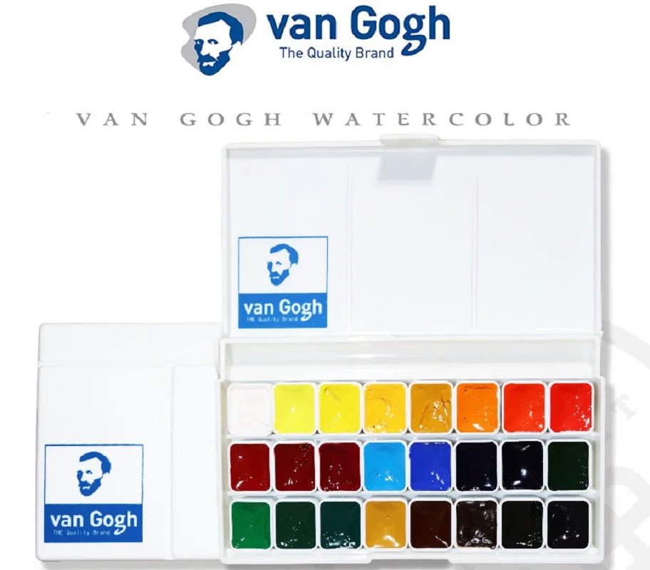 Holland imports Van Gogh watercolor paint 24 colors 0.5ml/1ML solid acuarelas painting art supplies watercolor paint watercolor pigment