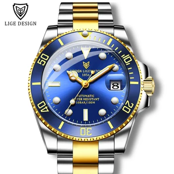 

100ATM Waterproof Watch 2020 LIGE Watches Mens Top Brand Automatic Mechanical Tourbillon Clock Fashion Sapphire Glass 316L Steel