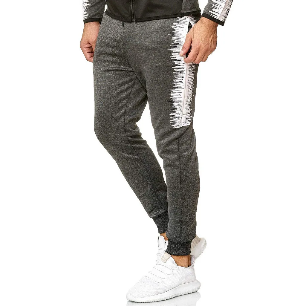 

2019 Autumn And Winter New Style Europe And America Casual Fashion Printed Large Size MEN'S Sports Pants Casual Pants T358