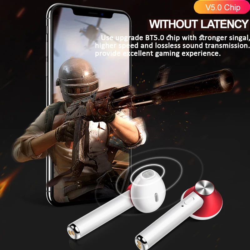Наушники-вкладыши TWS Bluetooth наушники 5 0 Беспроводной с наушниками зарядным