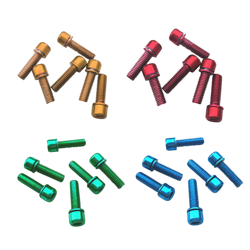 24 Pcs Mountain Bicycle Bolts Bike Disc Brake Caliper Screw Bolt M5x18 Replacement Kit, Easy to Use, 4 Colors Assorted