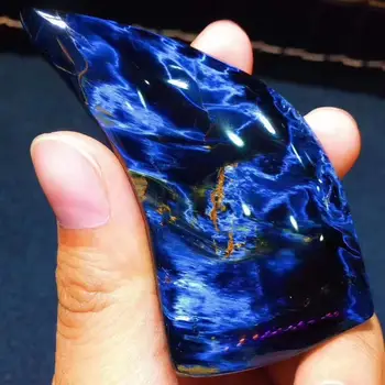 

Genuine Natural Blue Pietersite Chatoyant Water Drop Pendant 79.2x37.1x11mm Namibia Women Men Cat Eye Fashion Jewelry AAAAAA