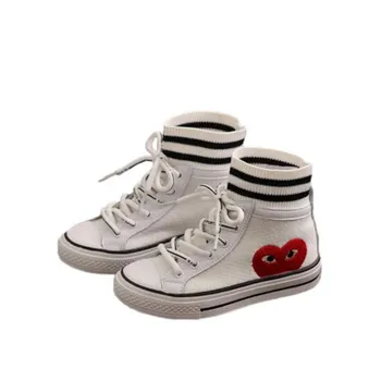 

New Children's Breathable Board Shoes Baby Flying Woven Casual Net Sneaker Boys Girls High-top Socks Sport Shoes