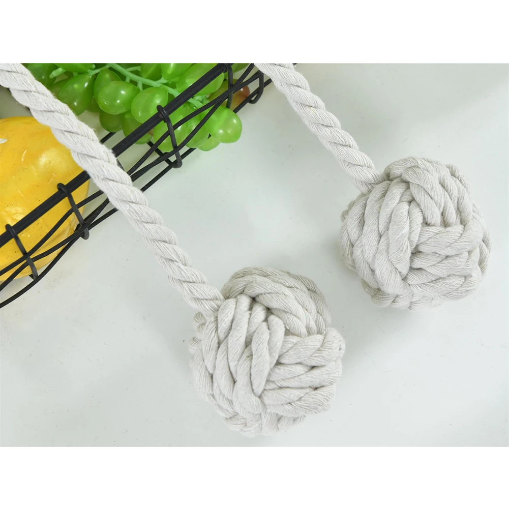 1 Pair Long Loop Decorative Rustic Bedroom Curtain Tieback Holdbacks Tie Rope Living Room No Screws Home Solid Knitting