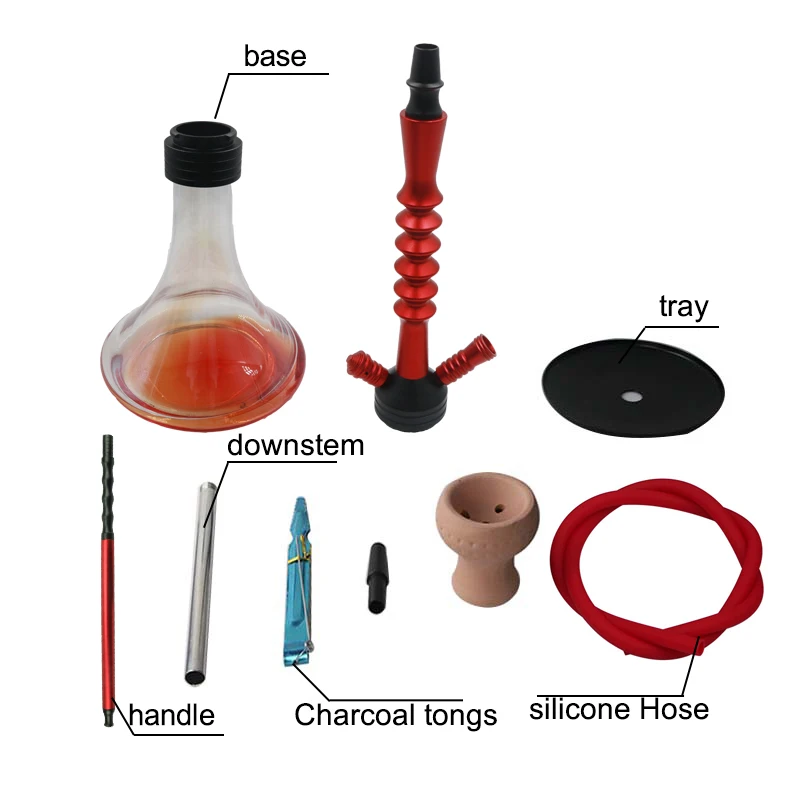 SY современный дизайн 3 цвета наргилье стеклянный кальян набор для курения с