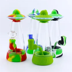 Novo silicone vidro narguilé shisha conjunto de alta qualidade hookah tanque chicha ufo forma para narguilé narguilé tubos de vidro presentes