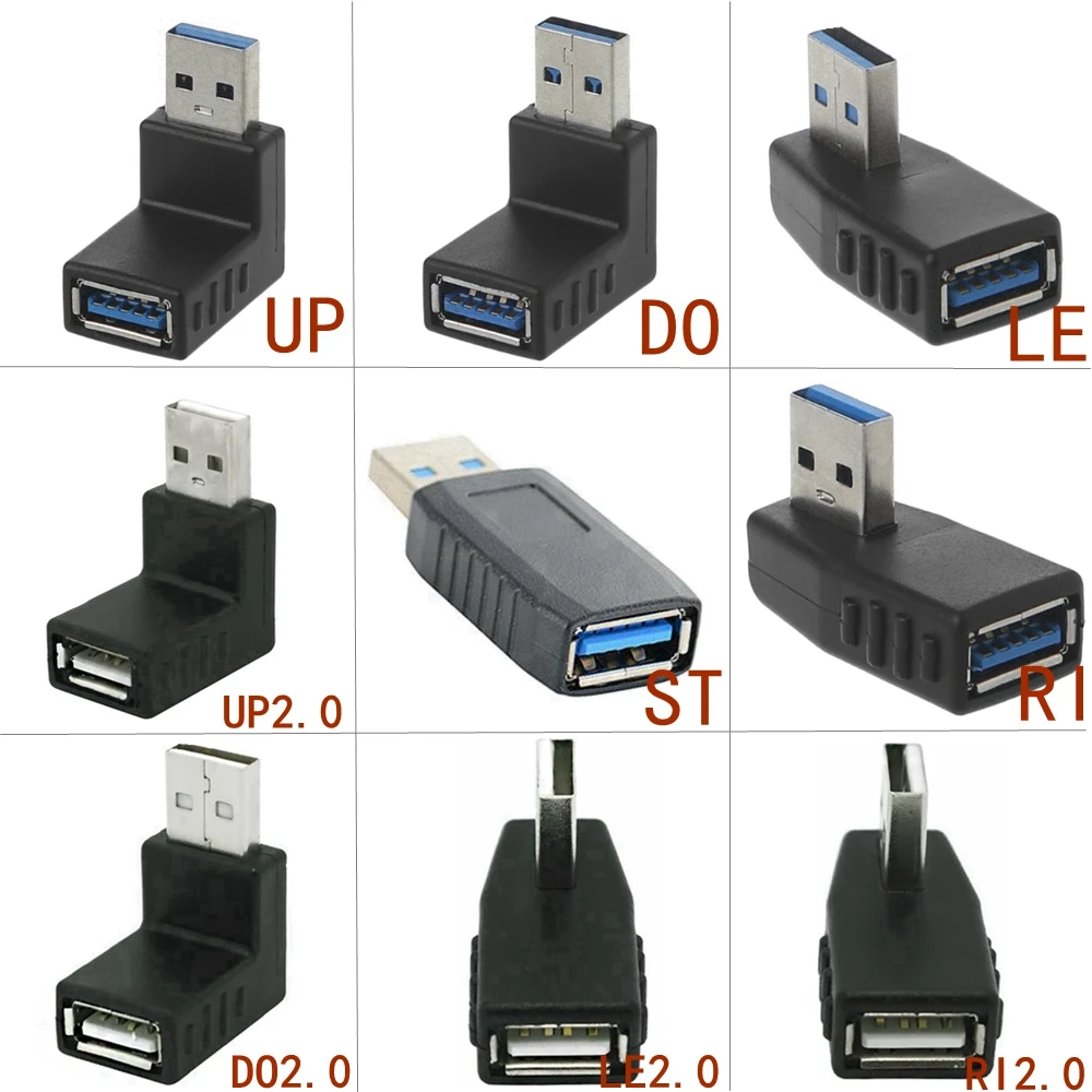 90 градусов вверх и вниз влево вправо USB 3 0 2 a разъем адаптера jack для подключения к ноутбуку|Компьютерные