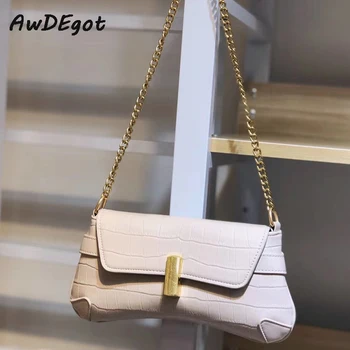 

Stylish Chain Shoulder Bags for Women 2020 Summer Designer Croco Pattern Messenger Bags Female Handbags and Purses Crossbody Bag