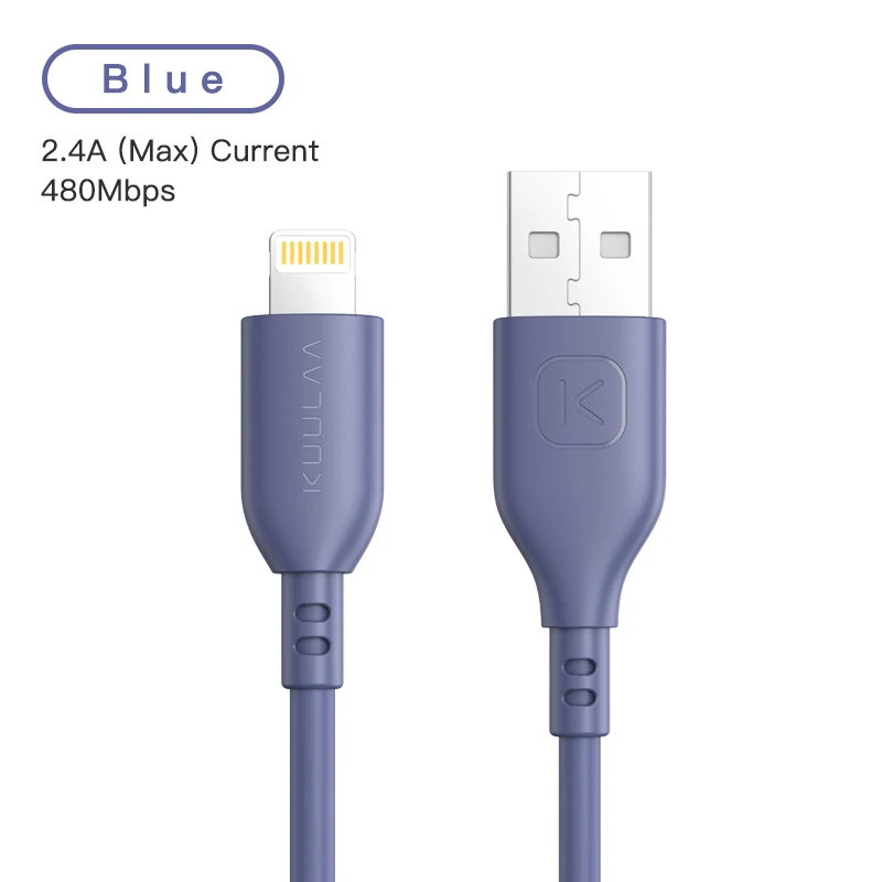 KUULAA MFi Lightning Кабель для iPhone 11 Pro XS Max X XR Быстрая зарядка USB зарядное устройство кабель для iPhone 8 7 6 Plus 5 USB зарядный шнур - Цвет: Blue