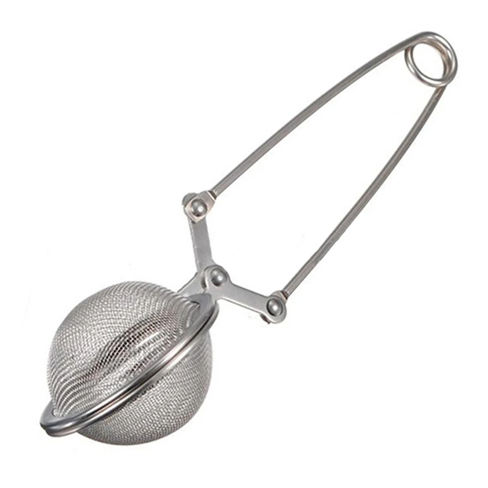Tea Infuser Spoon Tea Leaves Strainer Herb Mesh Ball Infuser Filter Squeeze Strainer Stainless Steel Tea Cup Clip Holder