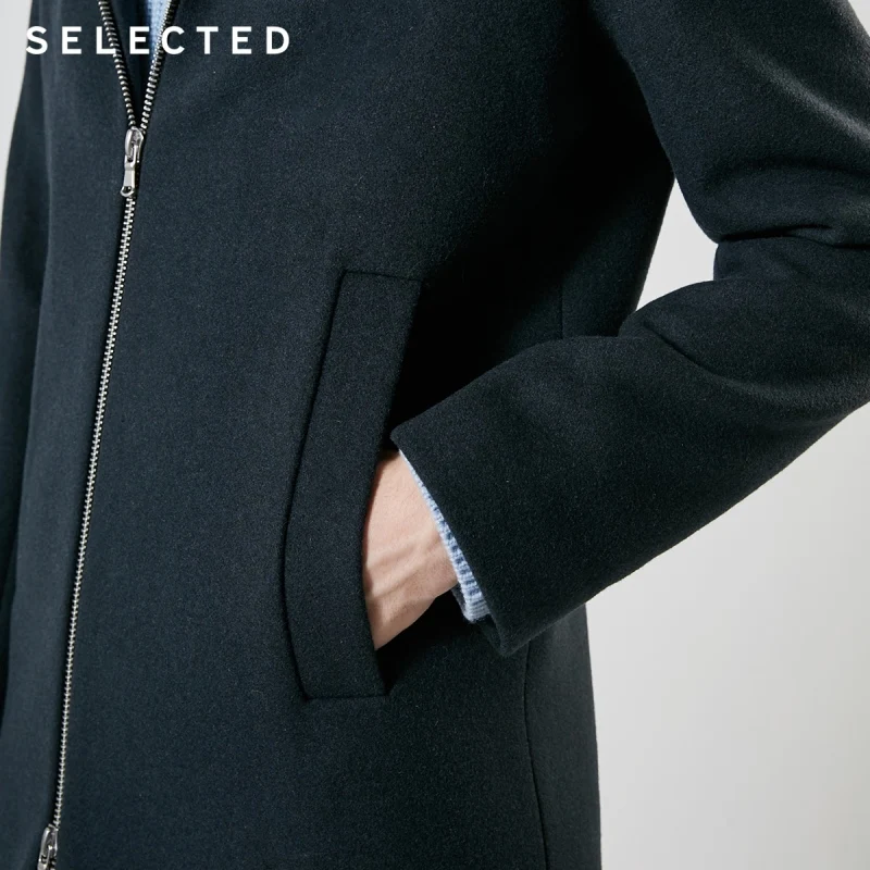 Избранное новое осеннее и зимнее мужское шерстяное пальто Длинная шерстяная куртка с капюшоном S | 418427542