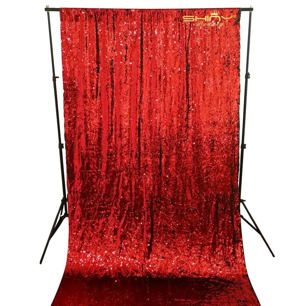 

Sequin Curtains 2 Panels 3FTx6FT Backdrop For Pictures Red to Black Reversible Sequin Curtain Backdrop Glitter Background-M0926