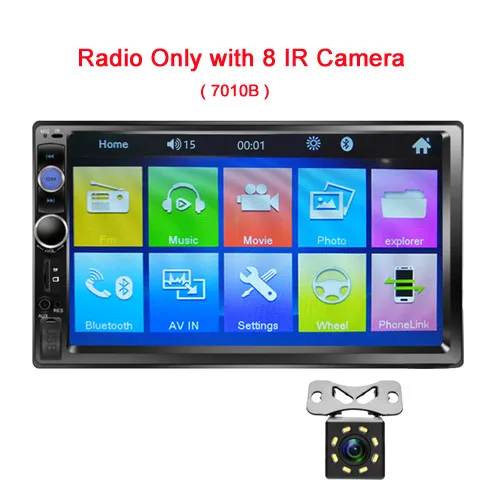 Hikity автомобильный Радио 2 Din Автомобильный мультимедийный плеер авторадио 2din стерео " сенсорный экран видео MP5 плеер Автомобильный резервный - Цвет: 7010B With 8 IR