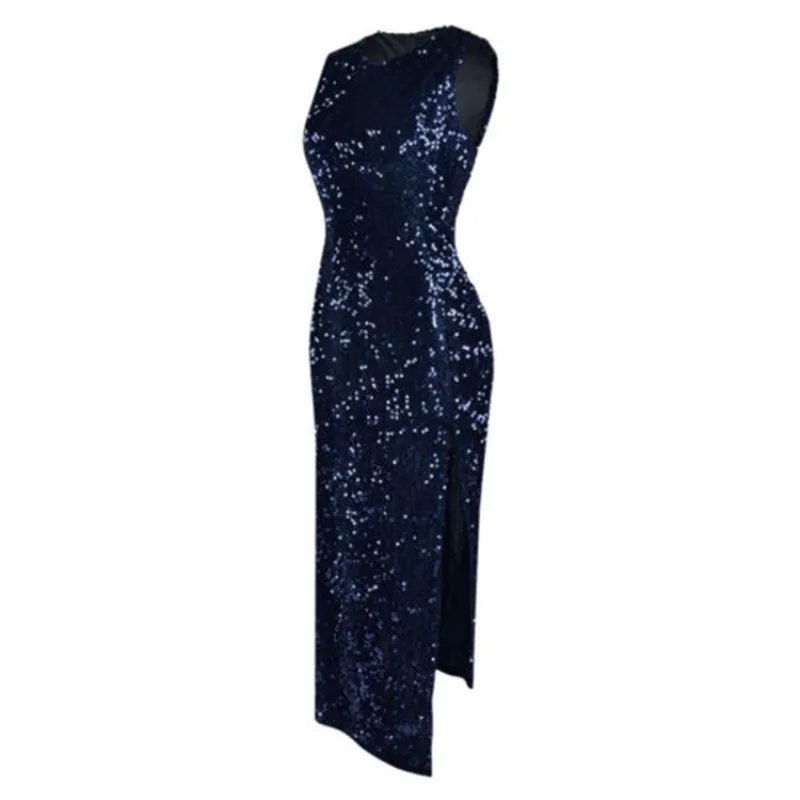 Женское сексуальное платье, Vestidos De Festa, без рукавов, с блестками, облегающее, вечерние, свадебное, выпускное, торжественное платье, женское платье