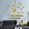Whatever I'm Late Anyway Inspirational Quote Wall Art Large Numbers DIY Wall Clock Living Room Wall Watch Procrastinators Gifts 3