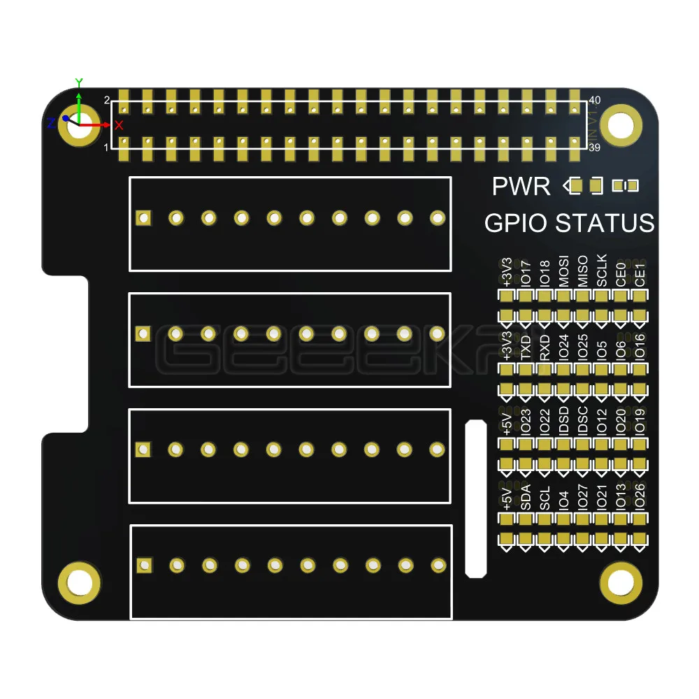 Geeekpi Raspberry pi Gpio Parafuso Terminal Chapéu Placa de Expansão com Micro Led para Raspberry pi 4b 3b Mais 3b Zero Zero w - Imagem 5
