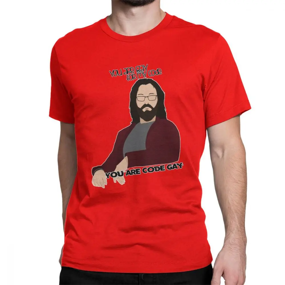 Мужская футболка gilfostyle Tip Silicon Valley, забавная хлопковая футболка с коротким рукавом, Забавные футболки с надписью Aviato Hooli Geek Tv Nerd Richard - Цвет: Красный
