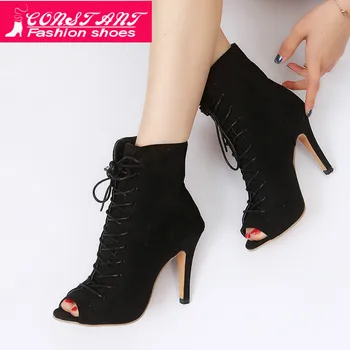 

CONSTANT Brand shoes European short boots spring hollowed fishmouth wool socks boots super high heels women's cool boots