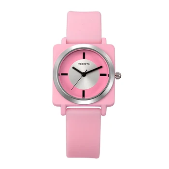 

Rebirth 060 Colorful Rebirth Brand Lady Quartz Hand Watches Popular Business Women Rubber Strap Wrist Watch