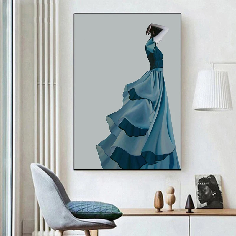 Creative Character Beauty Canvas wall painting Nordic Abstract art light luxury living room decoration no framed | Дом и сад