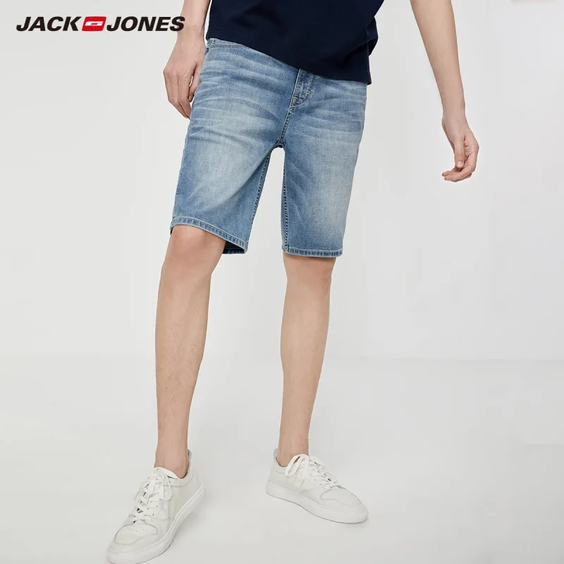Мужские облегающие Стрейчевые хлопковые джинсовые шорты JackJones | 219243522|Шорты|