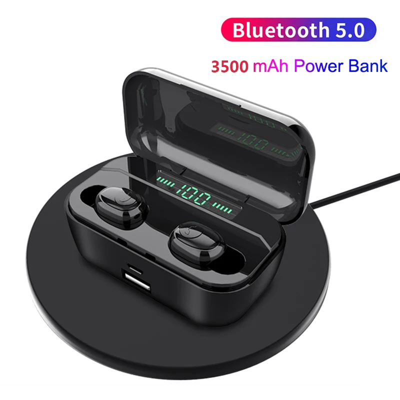 Rovtop 3500 мАч TWS беспроводной Bluetooth 5,0 наушники светодиодный дисплей CVC8.0 DSP шумоподавление Водонепроницаемый Спорт гарнитура наушники
