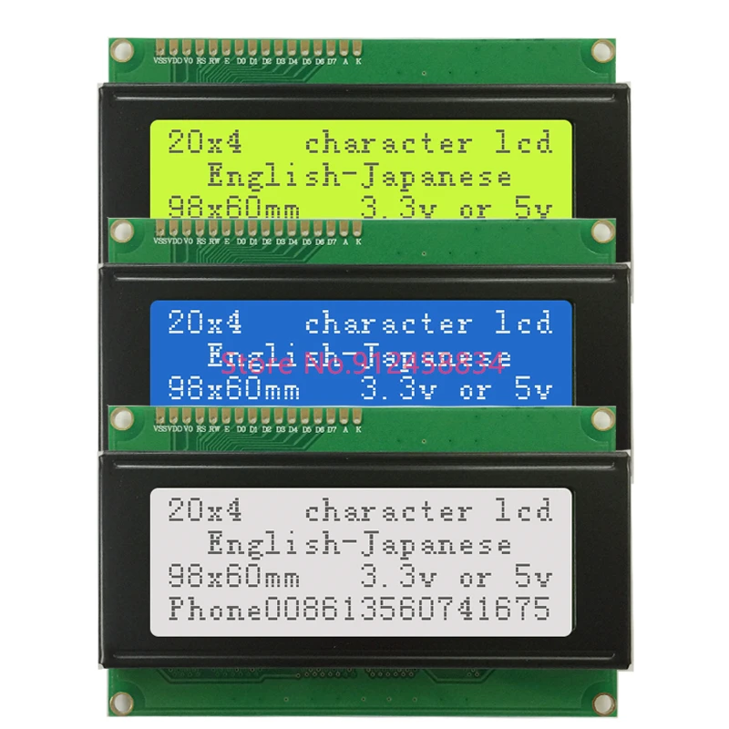 204 2004 20x4 I2C ЖК-дисплей 3 В 5 в экран HD44780 пластик | Электронные компоненты и