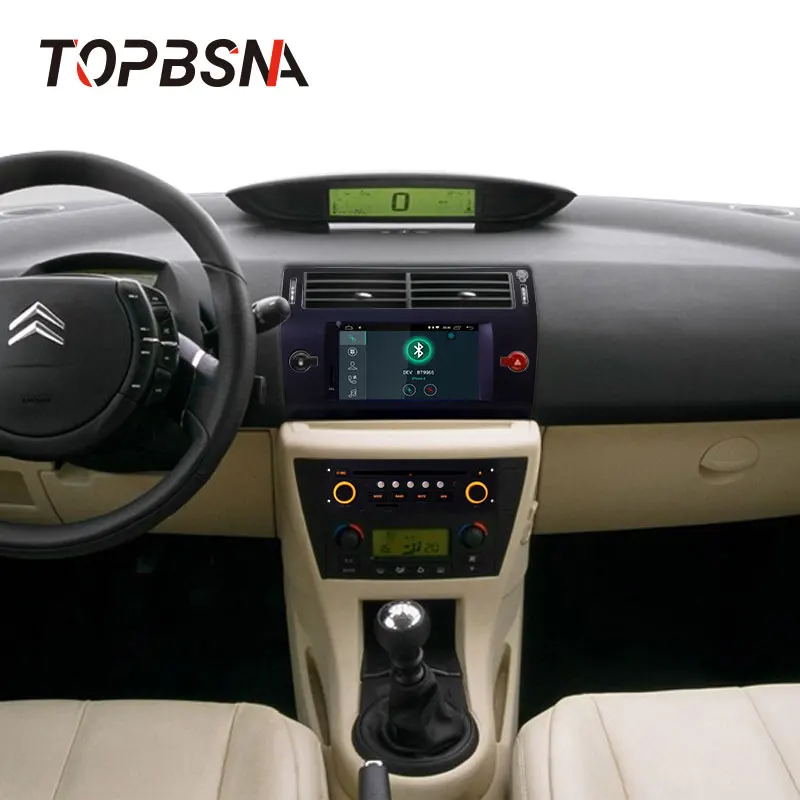 Автомобильный DVD плеер TOPBSNA на Android 10 для Citroen C4 четыре Triumph 2004 2012 GPS навигация