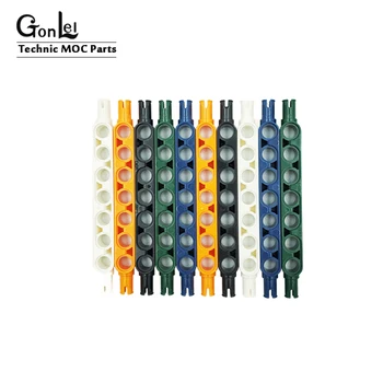 

10Pcs/lot Technic Beam Special 1x7 Thick with 2 Friction Ridges Pins Connectors MOC Building Blocks Bricks DIY Toys fit 32524