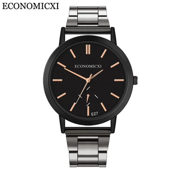 

New Men Watch Luxuty Fashion Simple Mens Wristwatches Stainless Steel Belt Quartz Watches Clock Relojes Para Hombre Male Gift