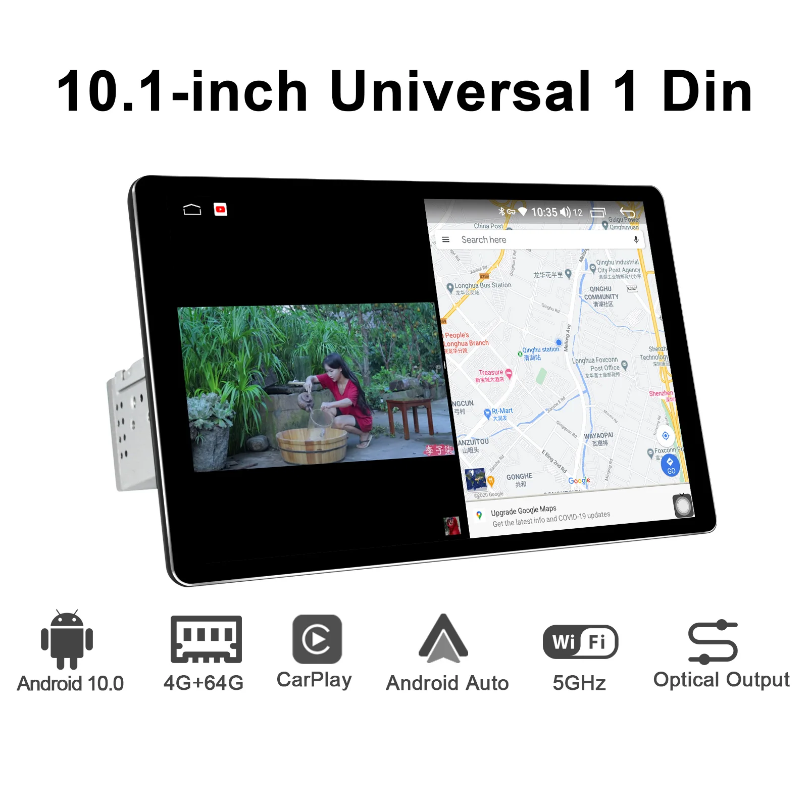 JOYING 10.1 inch IPS 1280*800 Car Radio player 4GB GPS Navigation support 4G Carplay RDS DSP stereo car multimedia video player