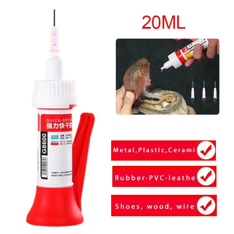 

20ml Liquid Super Fast Dry Glue Touch Cyanoacrylate Multipurpose Adhesive for Shoes Strong Repairing Adhesive Glue Sealer