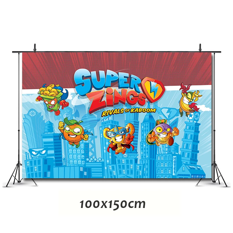 Super Zings Birthday Party Decorations Game Superzings Theme Favors Supplys Banner Cups Straws - Color: BACKDROP A100
