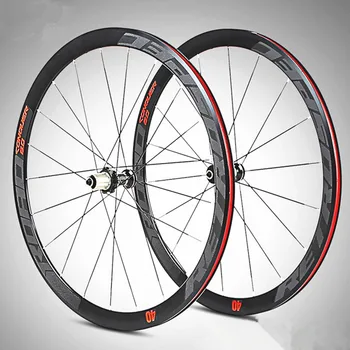 

C6.0 700C Road Bike Bicycle Super-light Aluminum Alloy 4 PeiLin Sealed Bearing Wheelset Flat Spokes Racing Rims 40mm Wheel Set