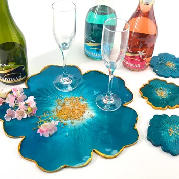 

DIY Flower Silicone Coaster Pad Crystal Epoxy Resin Mold Irregular Petal Cup Holder Casting Mould Crafts Jewelry Making Tools