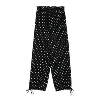 

Chiffon drawstring beam pants radish pants women summer loose nine points comfortable fashion casual pants