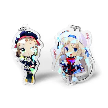 

Custom hologram charm key chain manufacturer llaveros cartoon custom holographic acrylic keychain