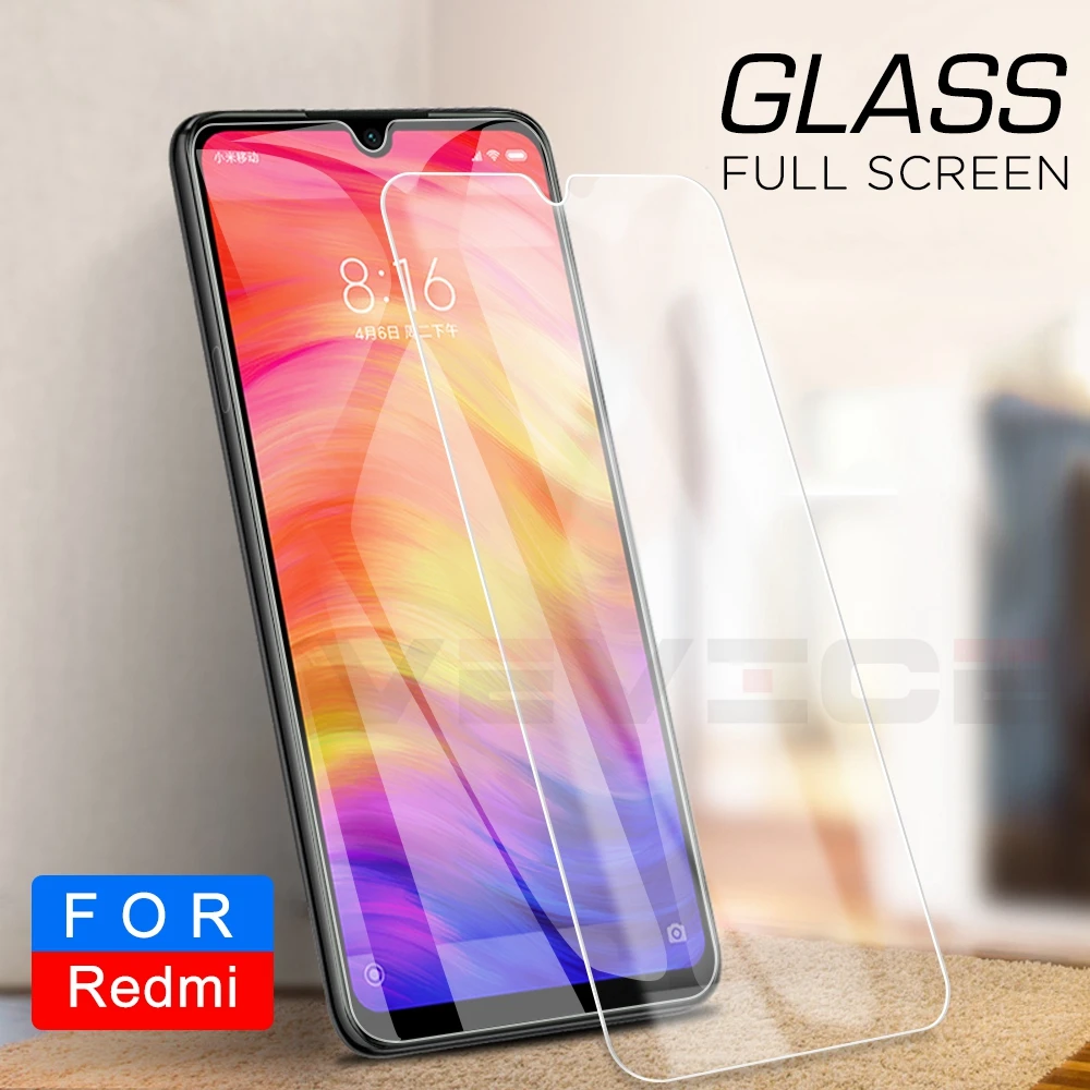 Защитное стекло для телефона Xiaomi Redmi 8 7 Note Pro полное покрытие передний экран