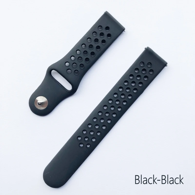 Сменный силиконовый ремешок для Xiaomi Huami Amazfit Bip BIT Youth 20 мм спортивные Ремешки для наручных часов для Xiaomi amazfit GTS watch - Цвет: Black