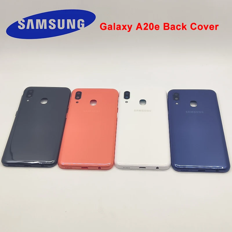

Samsung Galaxy A20e A20E Back Battery Cover Rear Door Housing Case Replacement With Side Button Key Camera Lens For Galaxy A20 e