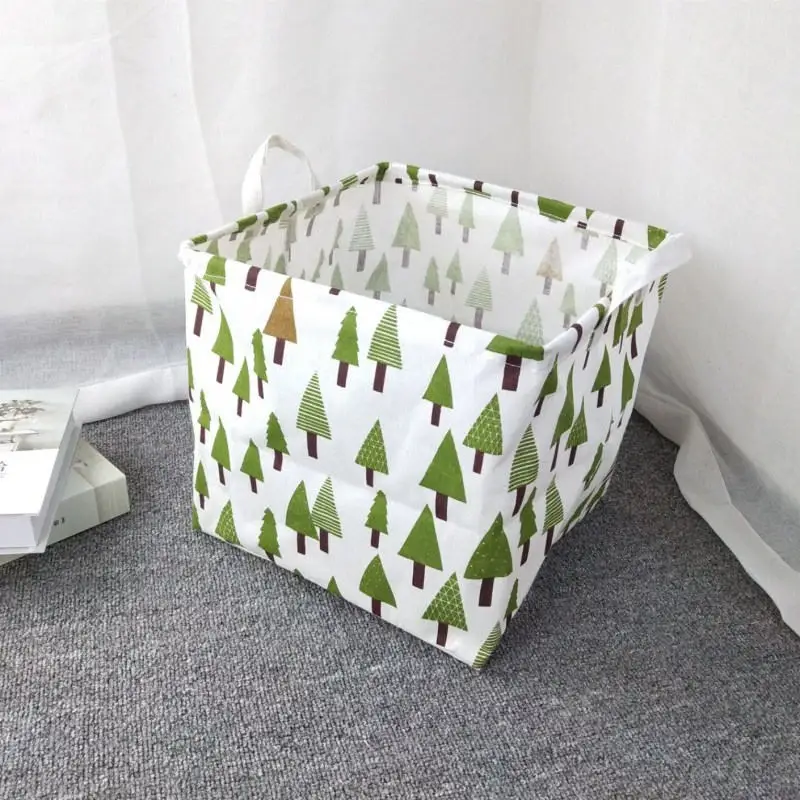 ONEUP Cube складная корзина для белья для детей, корзина для хранения игрушек и книг, органайзер для одежды, коробка для хранения, домашний контейнер, бочки - Цвет: Green tree