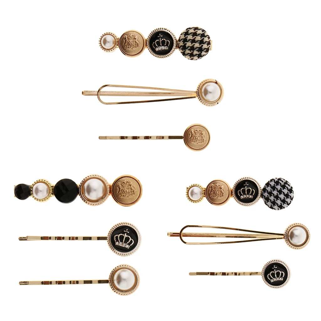 Hair Accessories for  Women Gold Metal Pearl Hair Clips Barrettes Hair Pins 3pcs