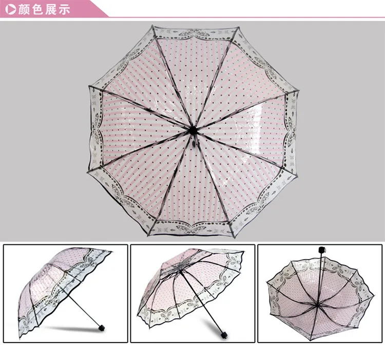 Креативный прозрачный зонтик дождь солнечный и дождливый Зонты Зонтик утолщенный трехскладной анти-УФ водонепроницаемый ветрозащитный зонтик