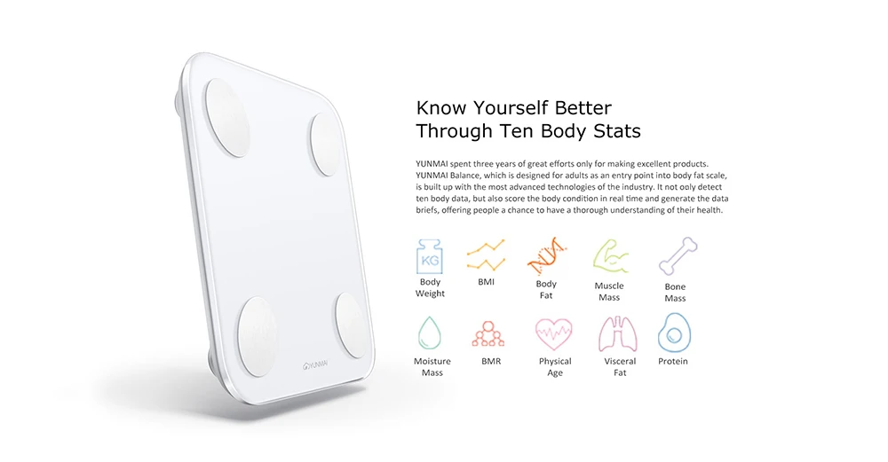 yunmai Mini 2 Balance Smart Body Fat Scale Intelligent Data Analysis APP Control Digital Weighing Tool from Xiaomi
