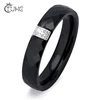 Unique Ceramic Black Rings Women 4mm White Ring For Women India Stone Crystal Comfort Wedding Rings Engagement Brand Jewelry ► Photo 1/6