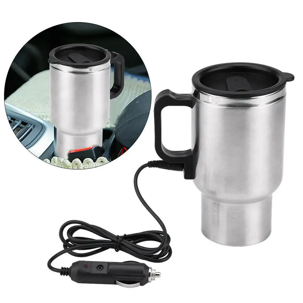 Vehicle Heating Cup 500ML 12V Car Stainless Steel Water Kettle Coffee Heated Mug Accessories | Автомобили и мотоциклы