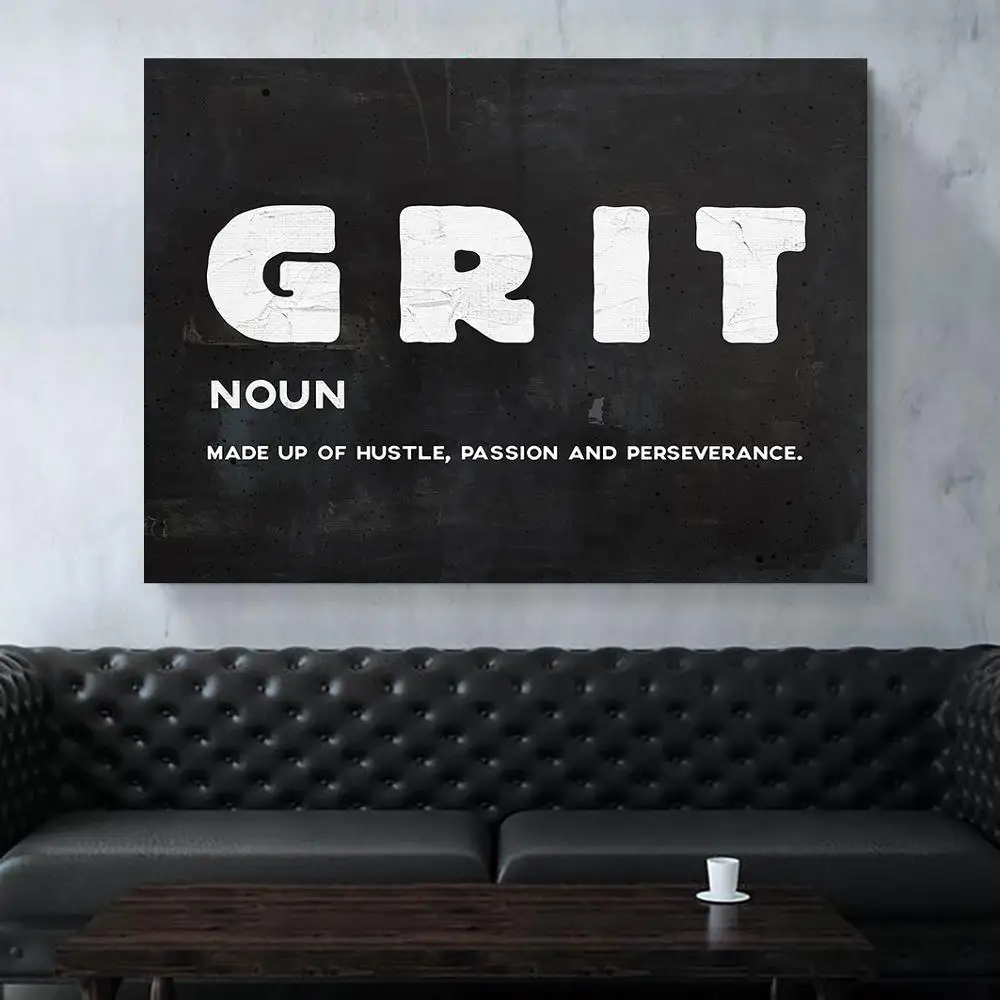 Grit noun Affiche Noir Et Бланк поп арт плакаты и принты холст рисунок высокой четкости